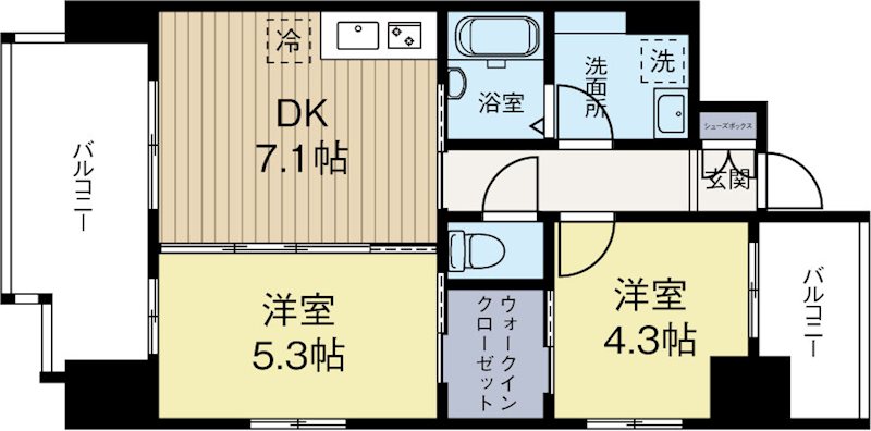 sho style HAKATA 1101号室 間取り