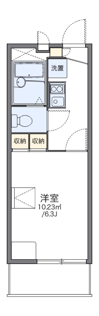 レオパレスパークビュー吉塚 105号室 間取り