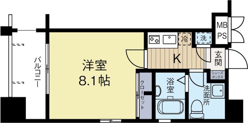サヴォイテンジンクォーター 405号室 間取り