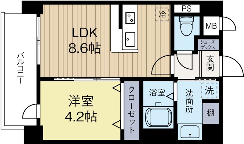ウィングコート 403号室 間取り