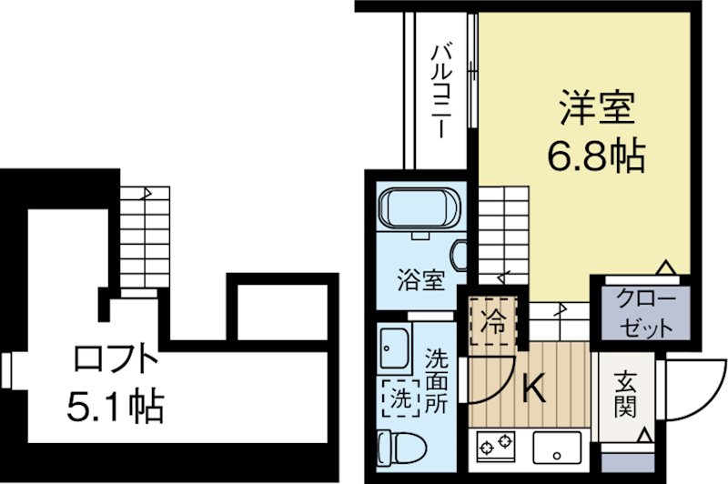 ハピネス2吉塚 102号室 間取り