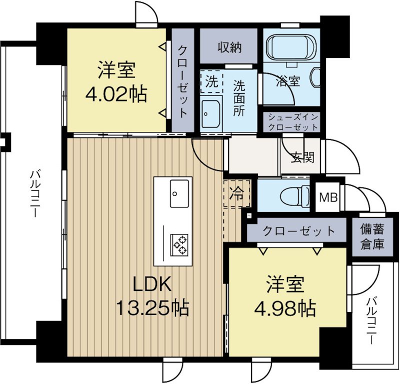 ネストピア渡辺通 1202号室 間取り