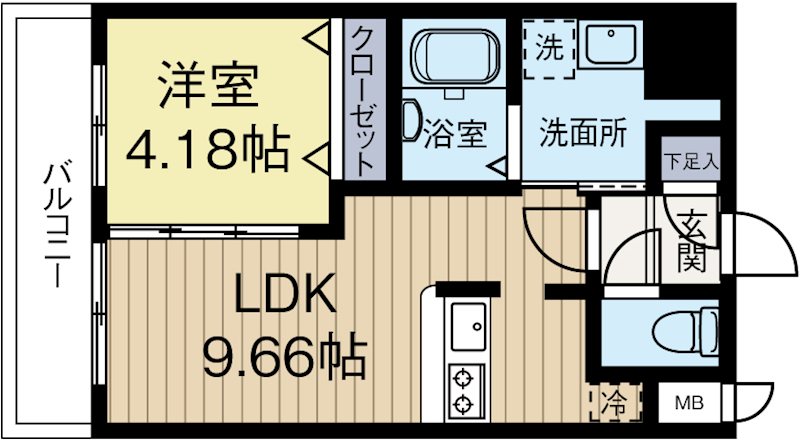 Calm Rivi&egrave;re箱崎 307号室 間取り