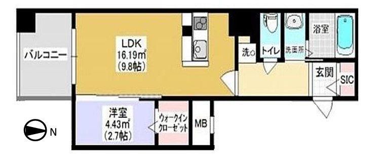 メゾンドソレイユ 403号室 間取り