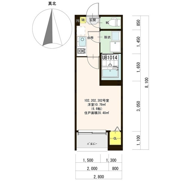 ブルーダイヤ 302号室 間取り