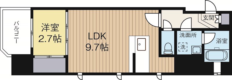 アクタス博多パークシティ 1304号室 間取り