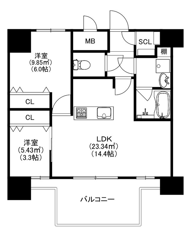 モダンパラッツォ博多デュオグランデウエスト 601号室 間取り