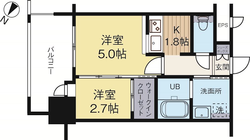 エンクレスト博多駅前ART 1401号室 間取り