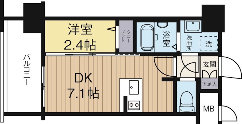 エンクレスト天神LINK 803号室 間取り