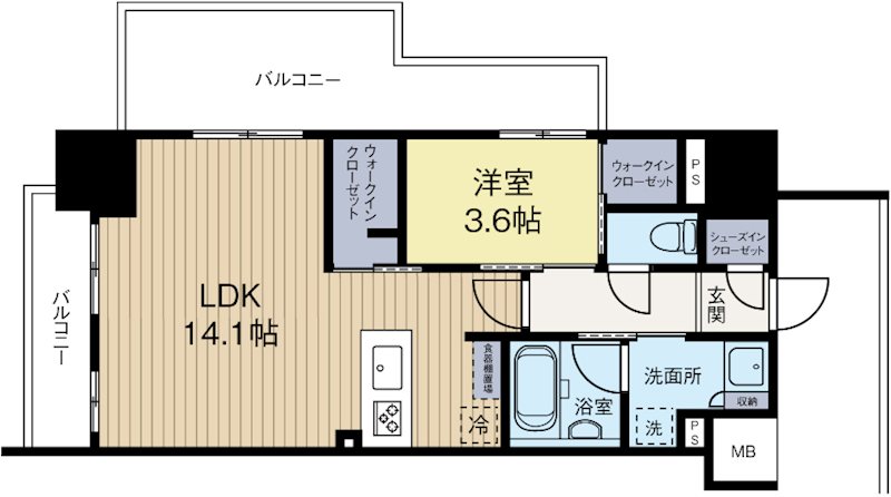 オープンレジデンシア博多住吉 801号室 間取り