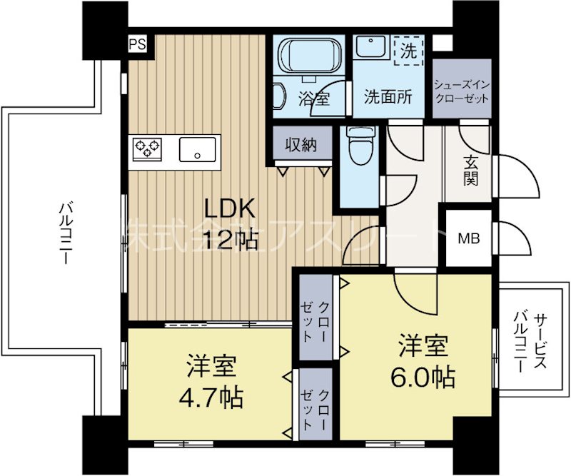 モダンパラッツォ博多デュオグランデウエスト 603号室 間取り