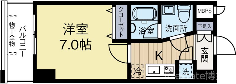 ピュアドームエクサイト博多アネックス 304号室 間取り