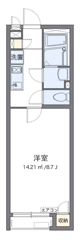 クレイノクレエ多の津 208号室 間取り
