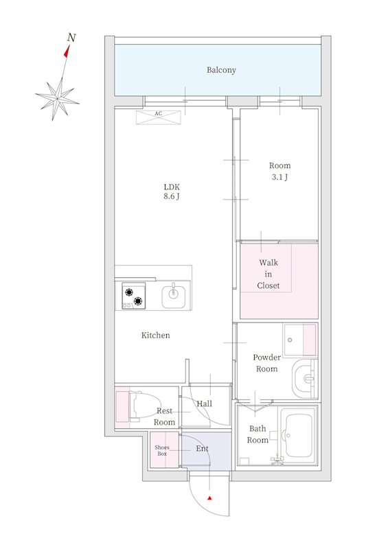 リアンレガーロ雑餉隈駅Ⅱ 204号室 間取り