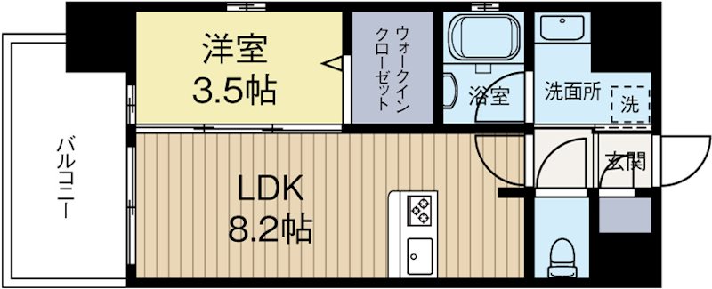 LANDIC　K2620 1401号室 間取り