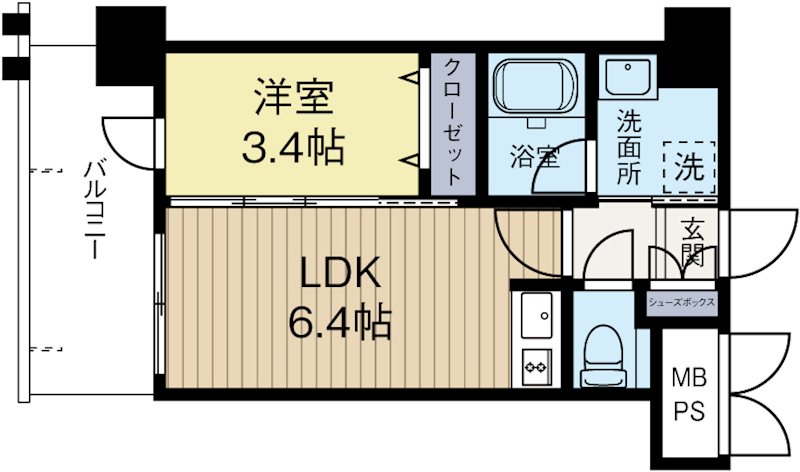 アルファシオレヴァーク 210号室 間取り