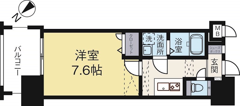 サヴォイルパシフィーク 809号室 間取り