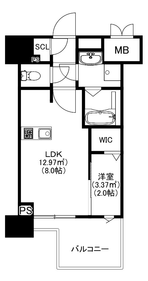 MODERN PALAZZO 博多デュオグランデWest 306号室 間取り