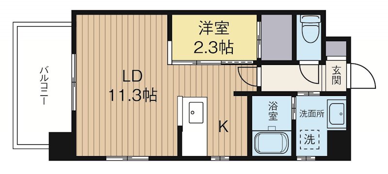 ウインステージ天神南 707号室 間取り