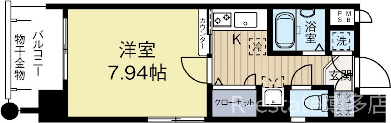 エンクレスト吉塚 1001号室 間取り