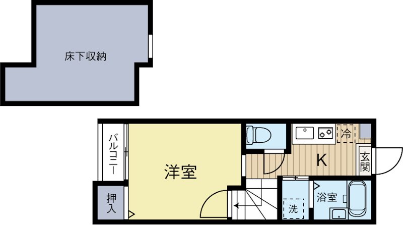 キューブ吉塚 101号室 間取り