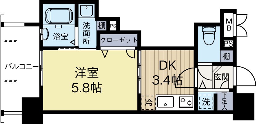 アクタス薬院アネックス2 803号室 間取り