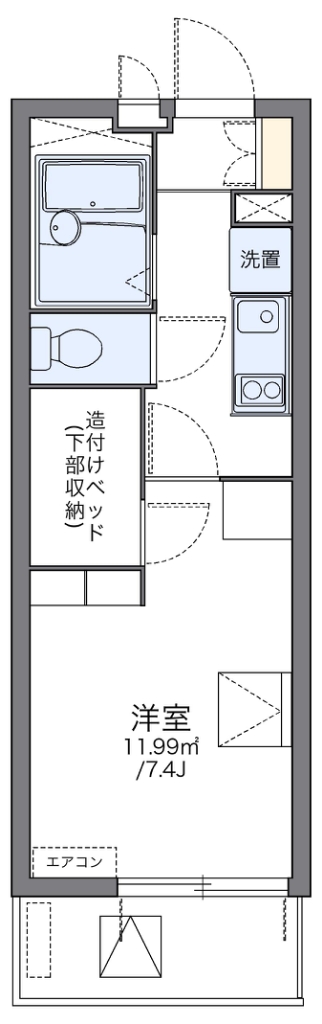 レオパレス空港通Ⅲ 210号室 間取り