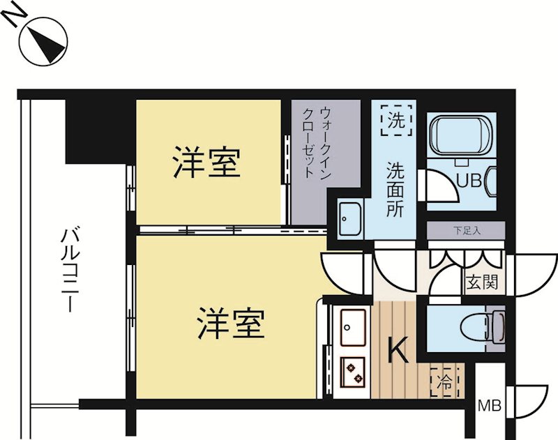エンクレスト薬院NOBLE 505号室 間取り