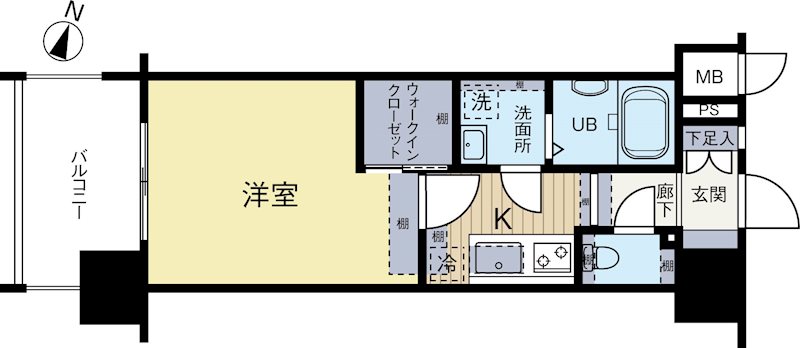 エンクレスト天神MERS2 1307号室 間取り