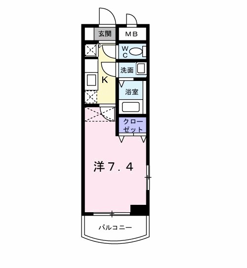 カルフール吉塚 204号室 間取り
