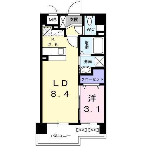 プラトー桜坂 403号室 間取り