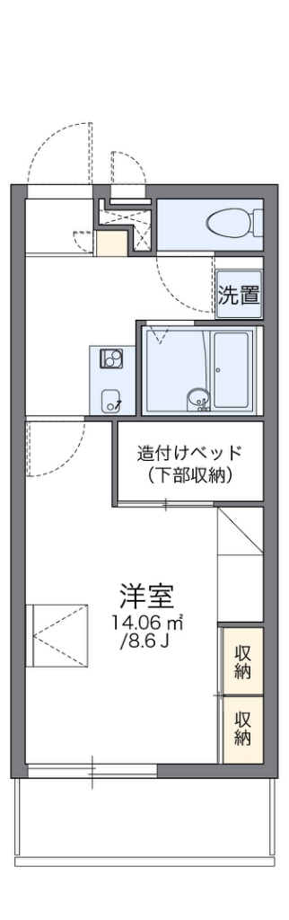 レオパレスフレイグラント多々良 303号室 間取り