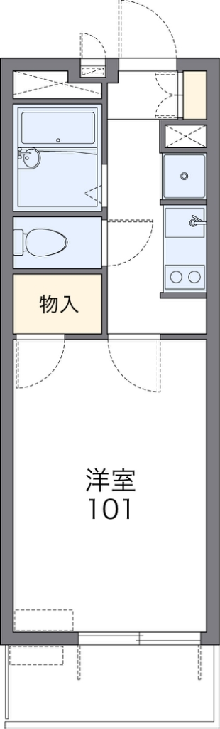 レオパレスルナ５１ 105号室 間取り