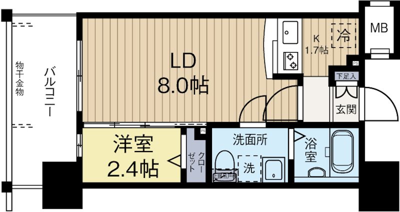 グランフォーレプライム大手門 1204号室 間取り