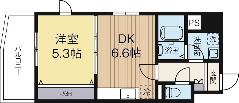 スタンドリバー天神南 802号室 間取り