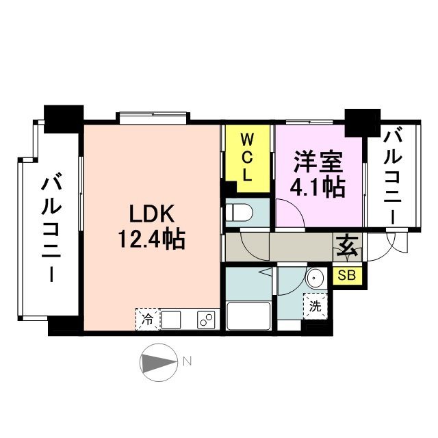 sho style HAKATA 1406号室 間取り