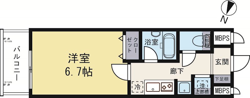 ピュアドームエクサイト博多 807号室 間取り