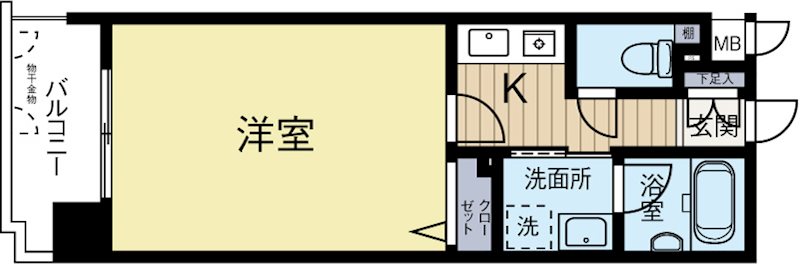 フォーラム美野島 506号室 間取り