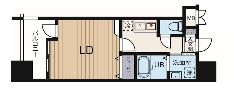 エンクレスト中呉服 1013号室 間取り