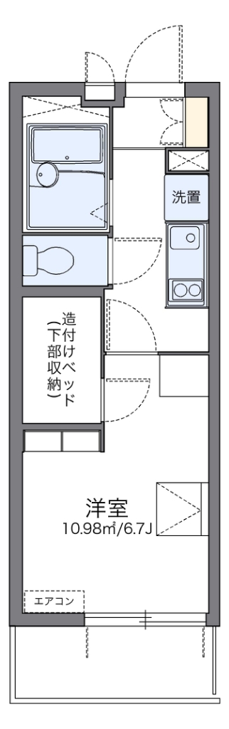 レオパレス住吉 401号室 間取り