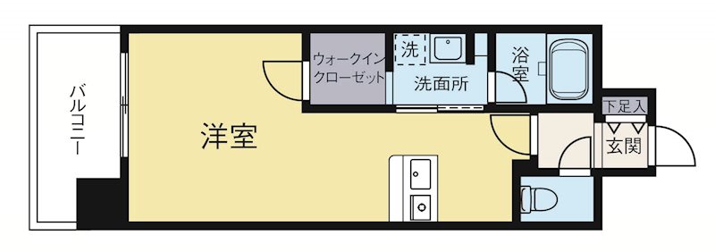 アソシアグロッツォクアトロ博多 801号室 間取り