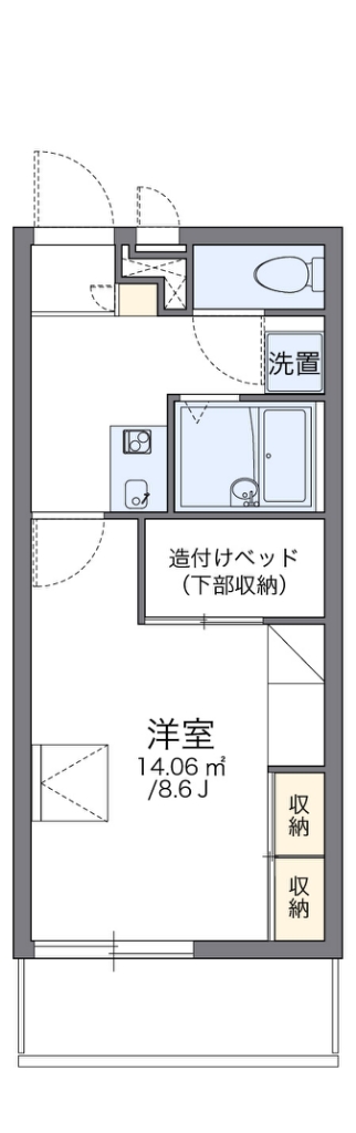 レオパレスフレイグラント多々良 106号室 間取り