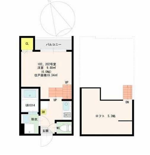 ラルーチェ東比恵 102号室 間取り