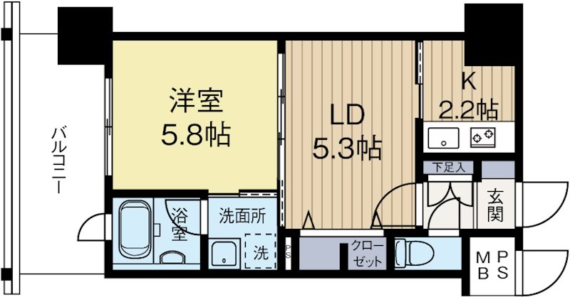 エンクレストNEO博多駅南 306号室 間取り