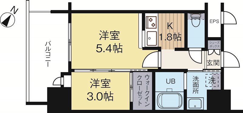 エンクレスト博多駅前ART 505号室 間取り