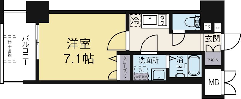 エステムプラザ博多駅南 703号室 間取り