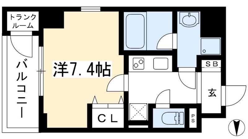 ブラケット博多 101号室 間取り