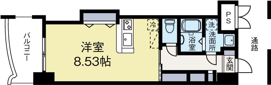 ロイヤルリバービュー143 203号室 間取り