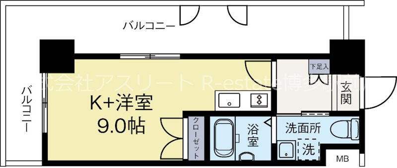 CLUBORIENTNo70HARBORSOUTHTOWER 208号室 間取り