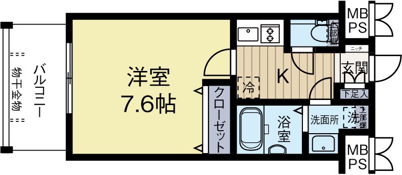 グランフォーレラグゼ箱崎宮前 1302号室 間取り